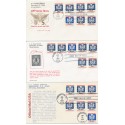 #0127-135 1c-$5 Official mail lot of 7 combo First Day covers