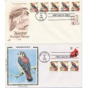 #3044 PNC# 11111 American Kestrel lot of 2  Artcraft & Colorano Silk First Day covers
