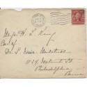 Middle City received Philadelphia Pennsylvania 1906 cancel on Westminster Hotel New York envelope tears top edge