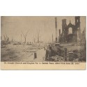 Postcard St. Joseph Church & Engine No. 3 Salem MA after Fire 1914