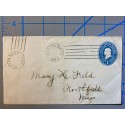 1c Franklin Postal envelope with two Boston Massachusetts Machine cancels no mon