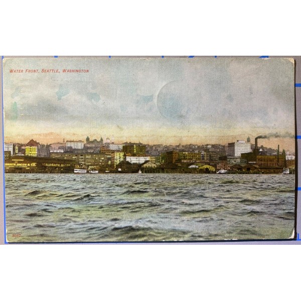 Water Front Seattle Washington Postcard 1909 Exposition Starts cancel note from 