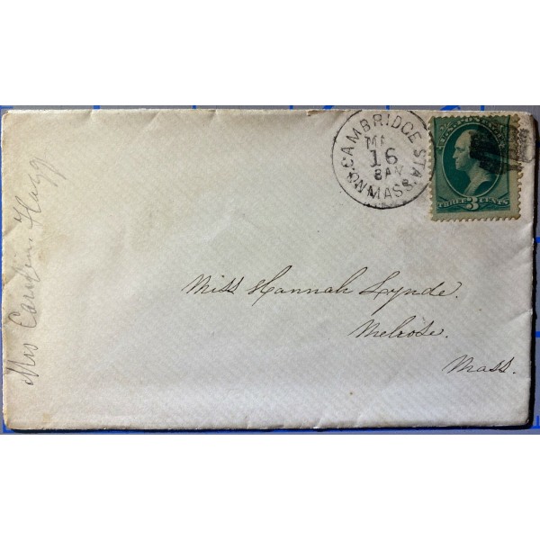 North Cambridge Sta. Massachusetts cancel on cover to Melrose