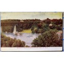 Mississippi River & Bridge at Fort Snelling Minnesota Postcard 1910 stamp damage