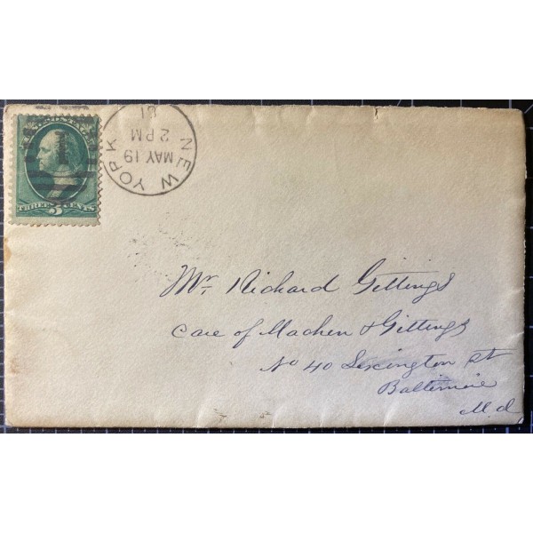 New York May 18th 1881 cover with letter from WB Young about estate