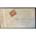 Cornwall? NY red cancel on cover to Chesterfield MA #26 3c Washington stamp