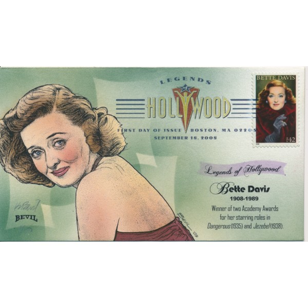 #4350 Bette Davis Hollywood Hand Painted Bevil cachet variety 50 made