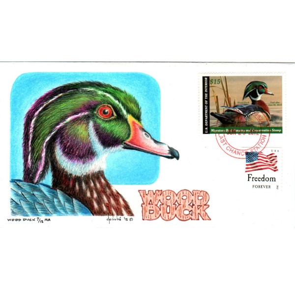 #RW79 2012 Federal Duck cover Hand Drawn & Painted David Dube cachet First Day cover