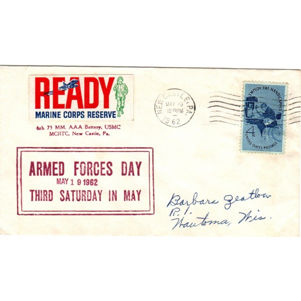 Ready Marine Corps Reserve label Armed Forces Day 5/19/1962