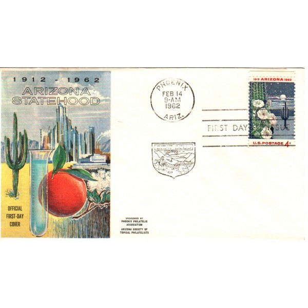 #1192 Arizona Statehood 1st Phoenix Philatelic Society cachet First Day cover Topical Society
