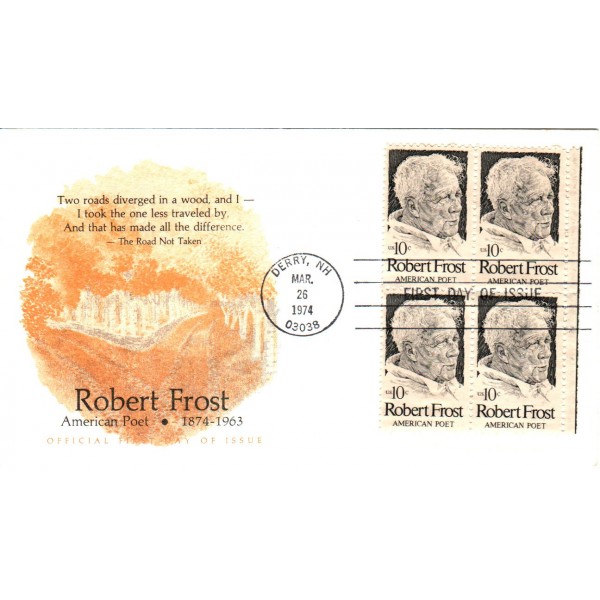 #1526 Robert Frost Poet 1st cachet First Day cover