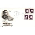 #1305c $1 2 pairs Eugene O'Neill Artcraft cachet First Day cover 1 line pair