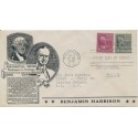 #828-29 Benjamin Harrison Anderson cachet First Day cover combo with McKinley registered