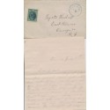 Oneida New York Blue Fancy cancel on cover with letter to friend MK199