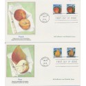 #2493-4 Peach & Pear set of 2 Fleetwood cachet First Day Cover